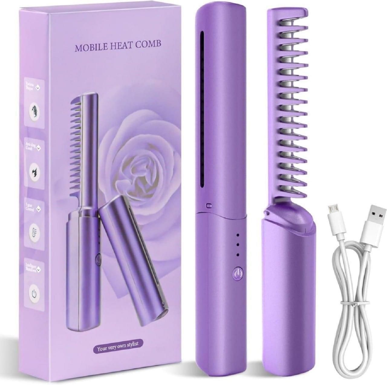 Cordless Rechargeable Mini Hair Straightener Comb