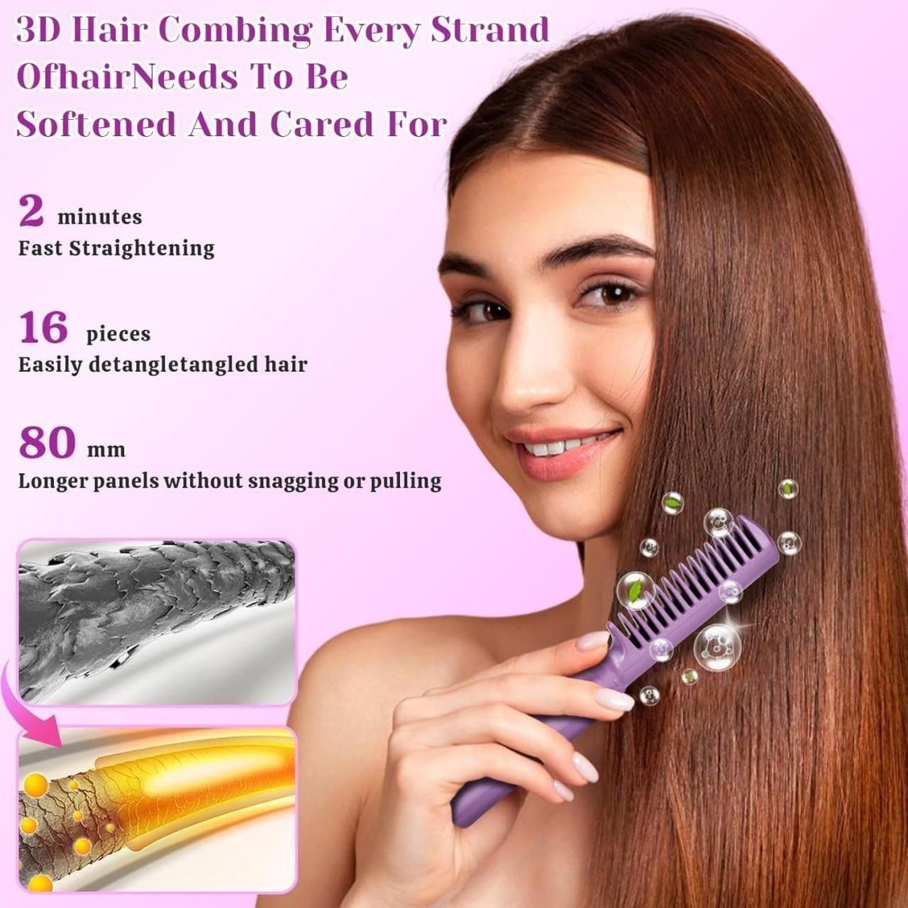 Cordless Rechargeable Mini Hair Straightener Comb