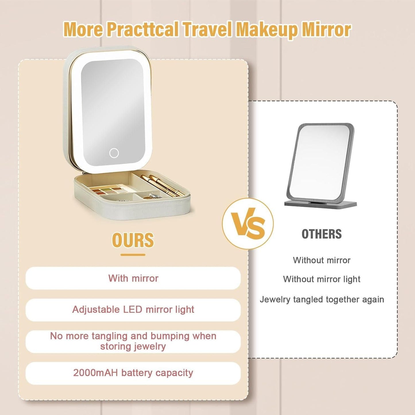Jewelry Box with LED Mirror