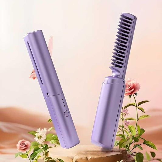 Cordless Rechargeable Mini Hair Straightener Comb